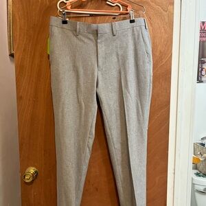 NWT Haggar Men’s Grey Dress Pants size 34 By 32